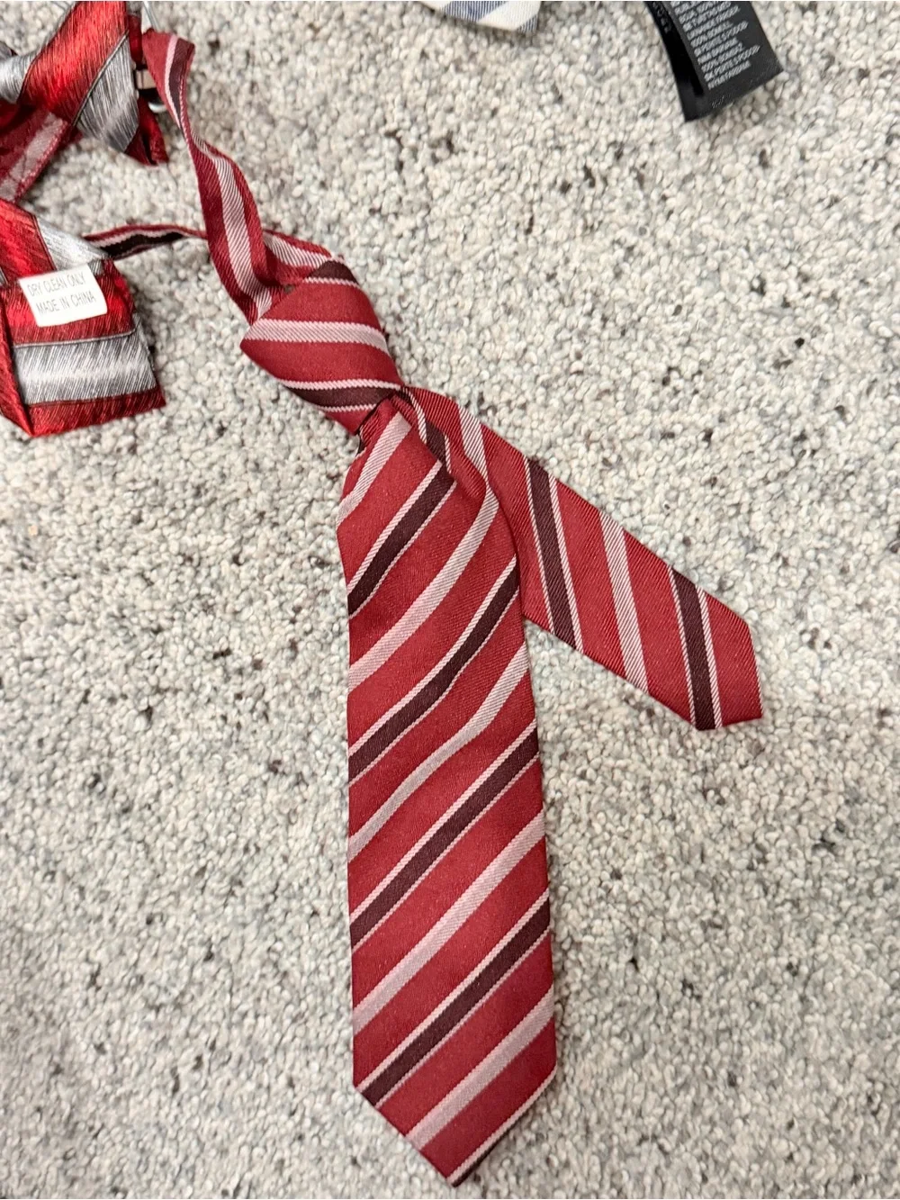 Boys 2T - 4T ties and bows red silver grey white solid colors and cars